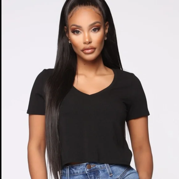 Basic Black Crop Top - Picture 1 of 3